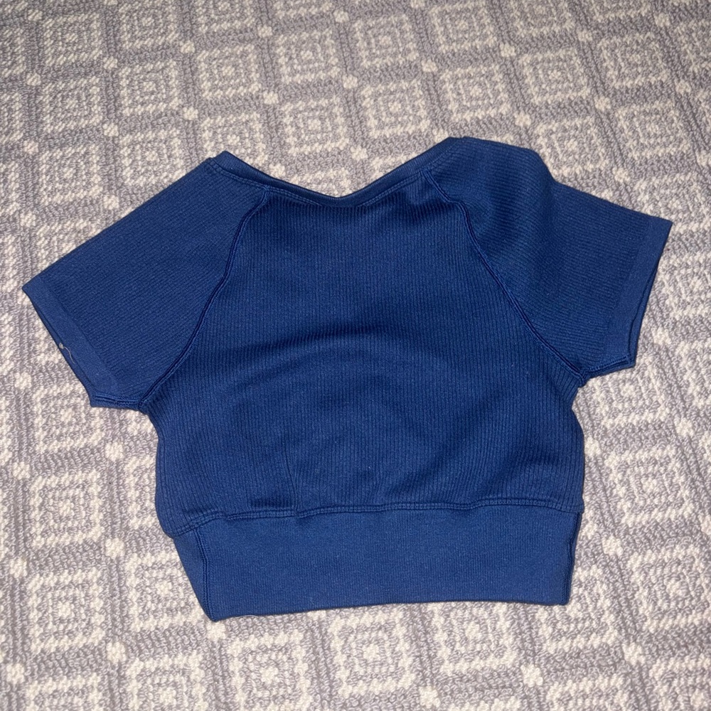 Aerie Deep Blue Short Sleeve Top